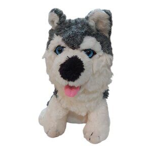 10 Inch Siberian Husky Stuffed Plush Toy Blue Eyes Puppy Dog